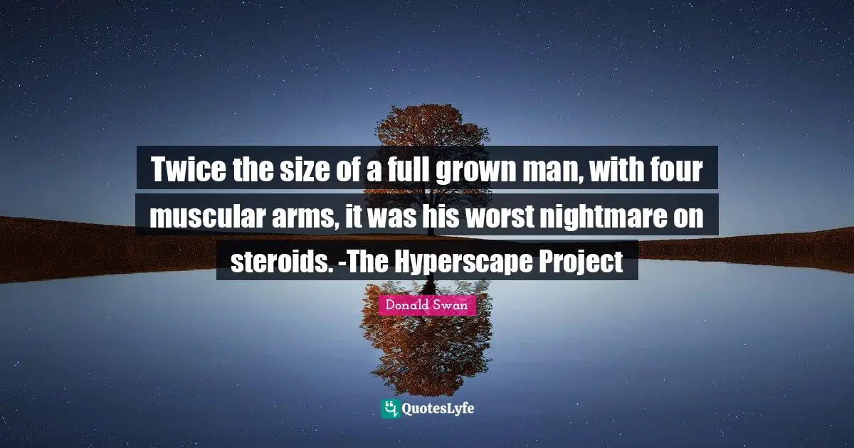 Twice the size of a full grown man, with four muscular arms, it was his worst nightmare on steroids. -The Hyperscape Project