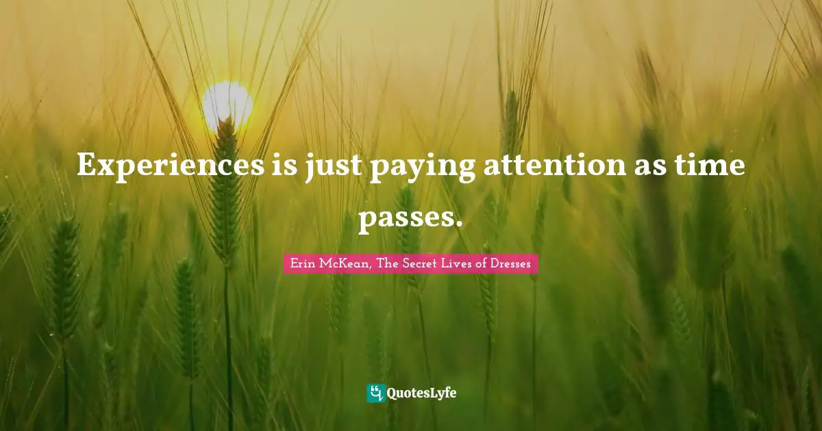 Experiences is just paying attention as time passes.