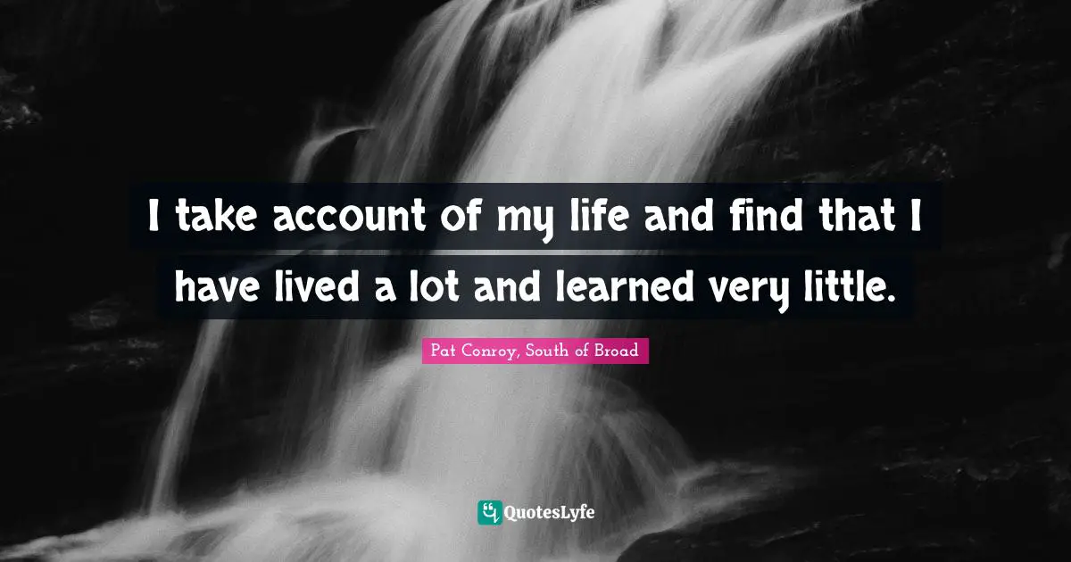 I take account of my life and find that I have lived a lot and learned very little.