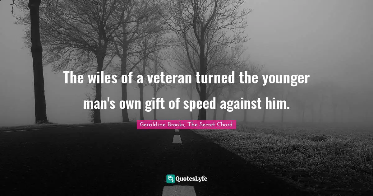 The wiles of a veteran turned the younger man's own gift of speed against him.