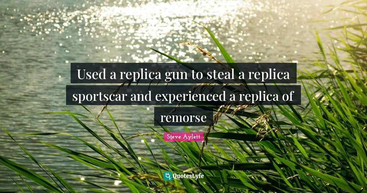 Used a replica gun to steal a replica sportscar and experienced a replica of remorse