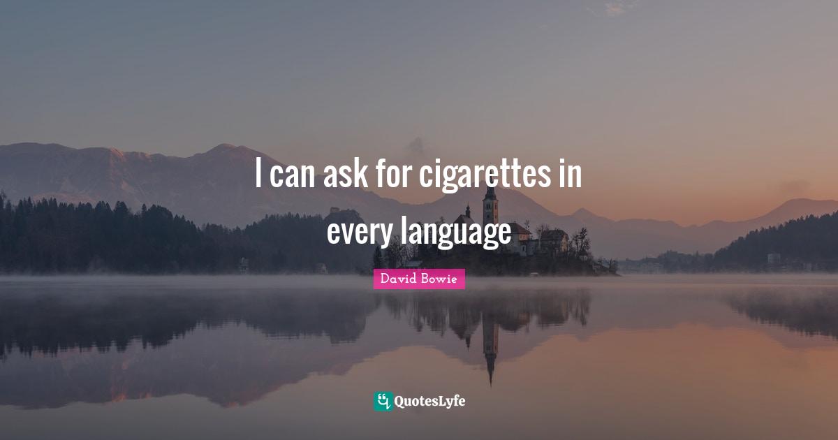 Cigarettes Quotes: "I can ask for cigarettes in every language"