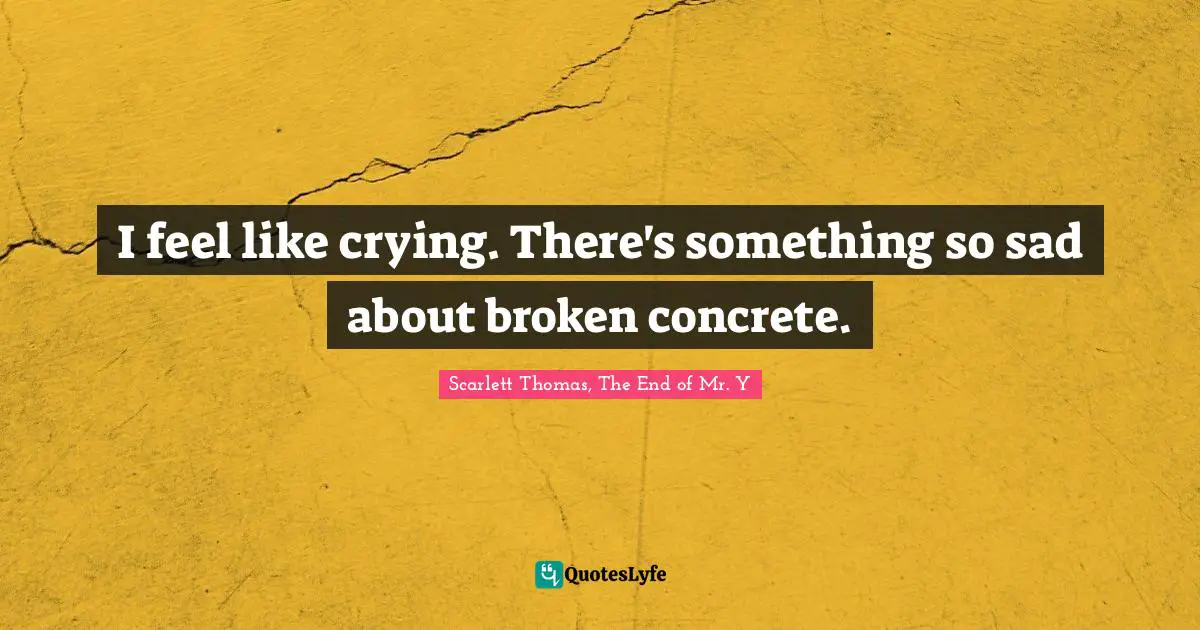 I feel like crying. There's something so sad about broken concrete.