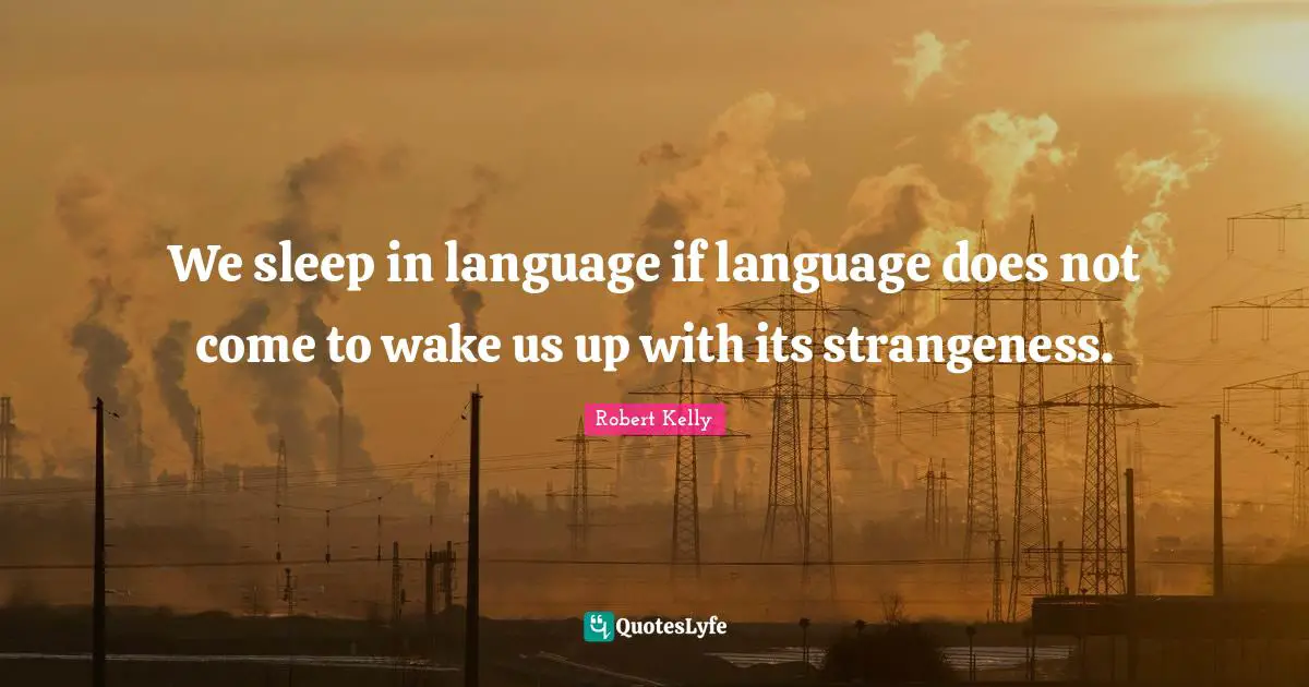 We sleep in language if language does not come to wake us up with its strangeness.