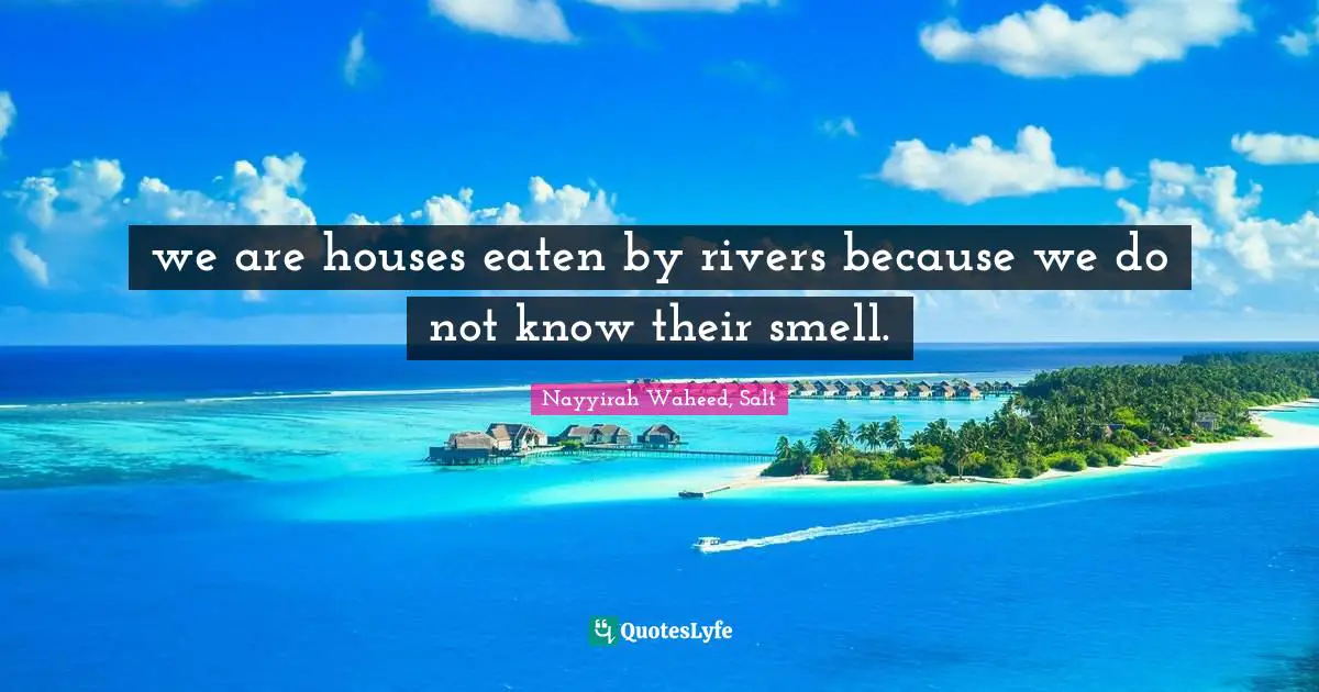 we are houses eaten by rivers because we do not know their smell.