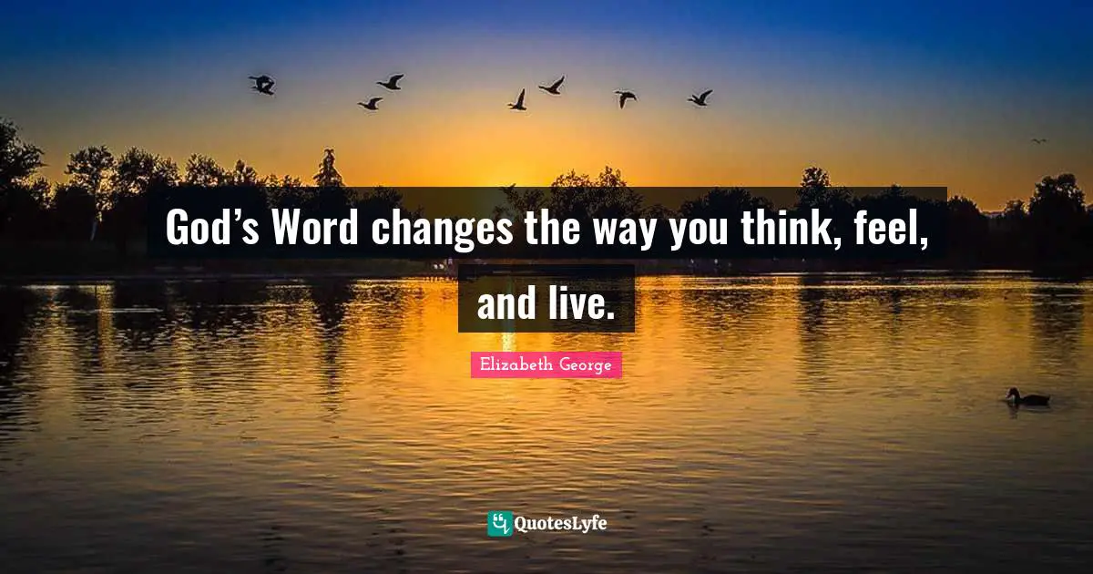 God’s Word changes the way you think, feel, and live.
