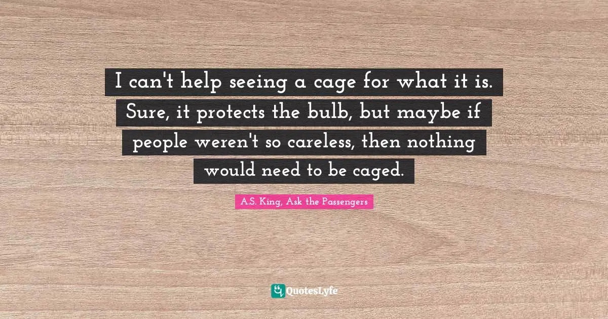 I can't help seeing a cage for what it is. Sure, it protects the bulb, but maybe if people weren't so careless, then nothing would need to be caged.