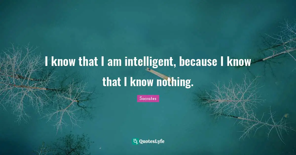 Knowledge Quotes: "I know that I am intelligent, because I know that I know nothing."