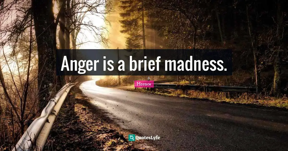 Anger is a brief madness.