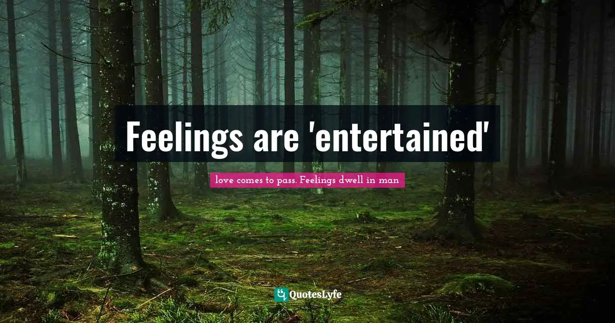 Feelings are 'entertained'