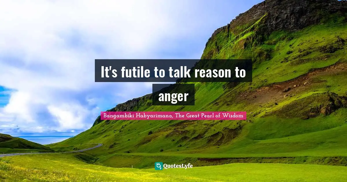 It's futile to talk reason to anger