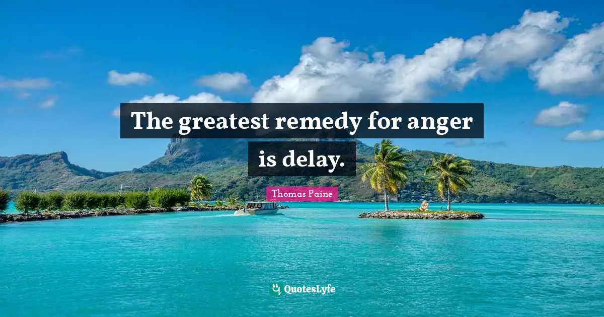 Anger Management Quotes: "The greatest remedy for anger is delay."