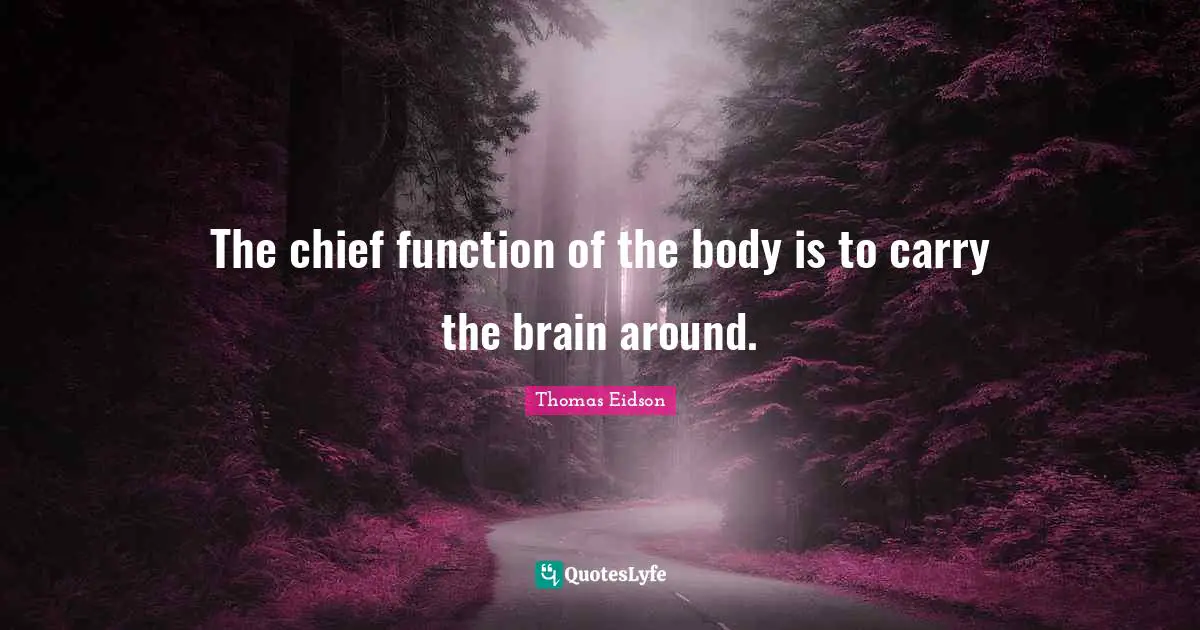 The chief function of the body is to carry the brain around.