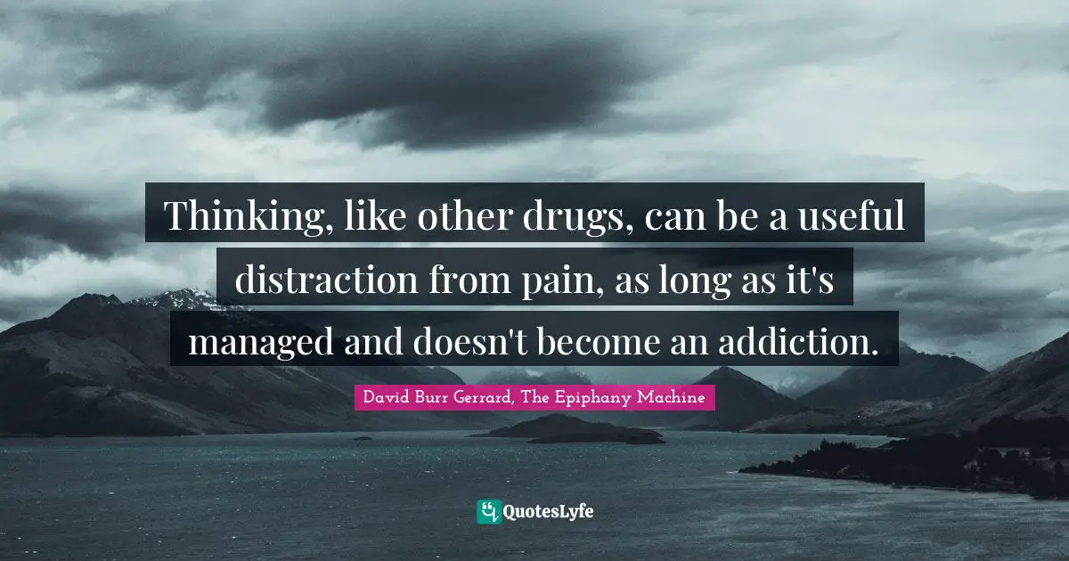 Literary Fiction Quotes: "Thinking, like other drugs, can be a useful distraction from pain, as long as it's managed and doesn't become an addiction."