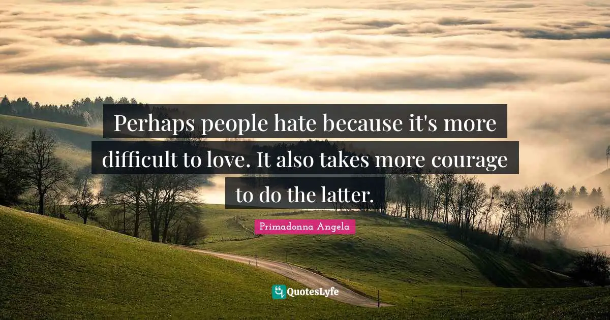 Perhaps people hate because it's more difficult to love. It also takes more courage to do the latter.