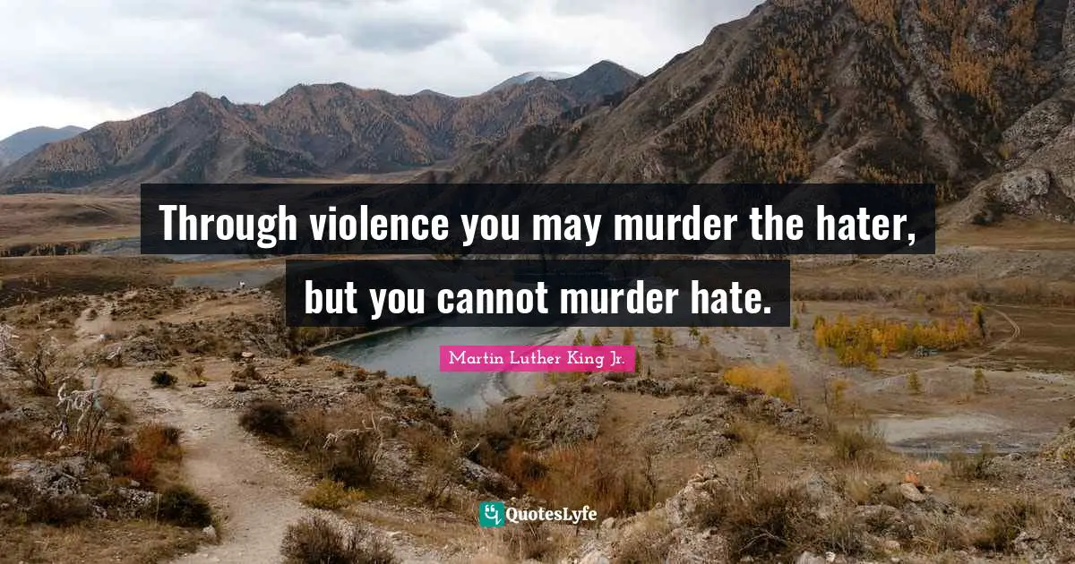 Through violence you may murder the hater, but you cannot murder hate.