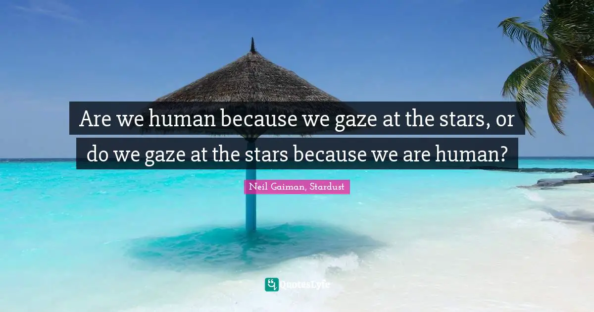 Are we human because we gaze at the stars, or do we gaze at the stars because we are human?