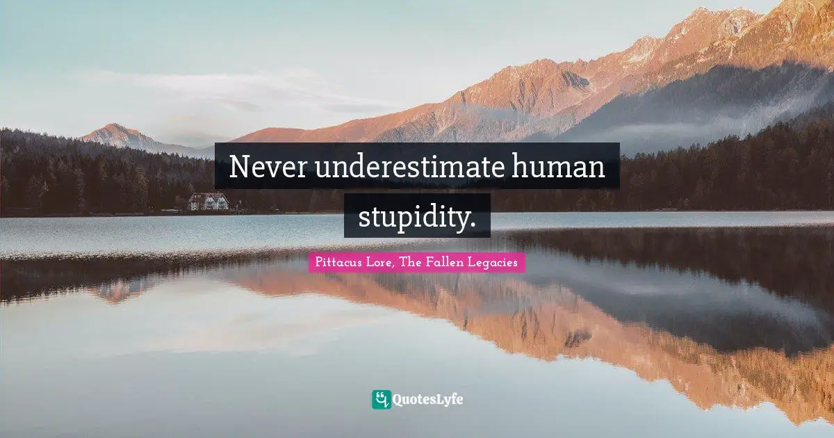 Number Quotes: "Never underestimate human stupidity."