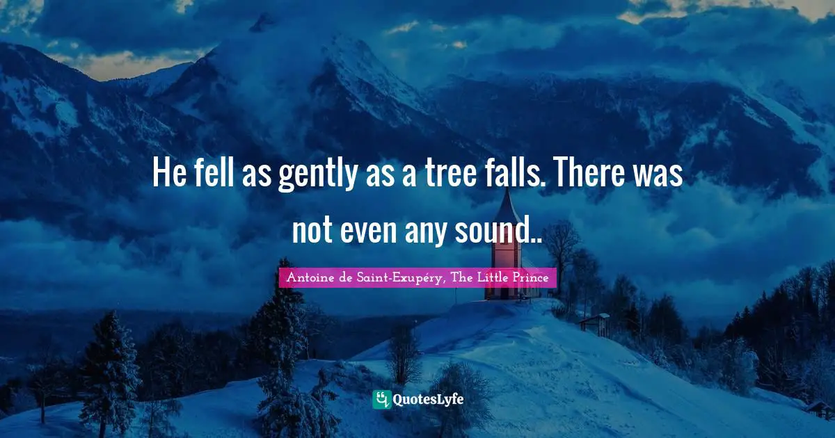 He fell as gently as a tree falls. There was not even any sound..