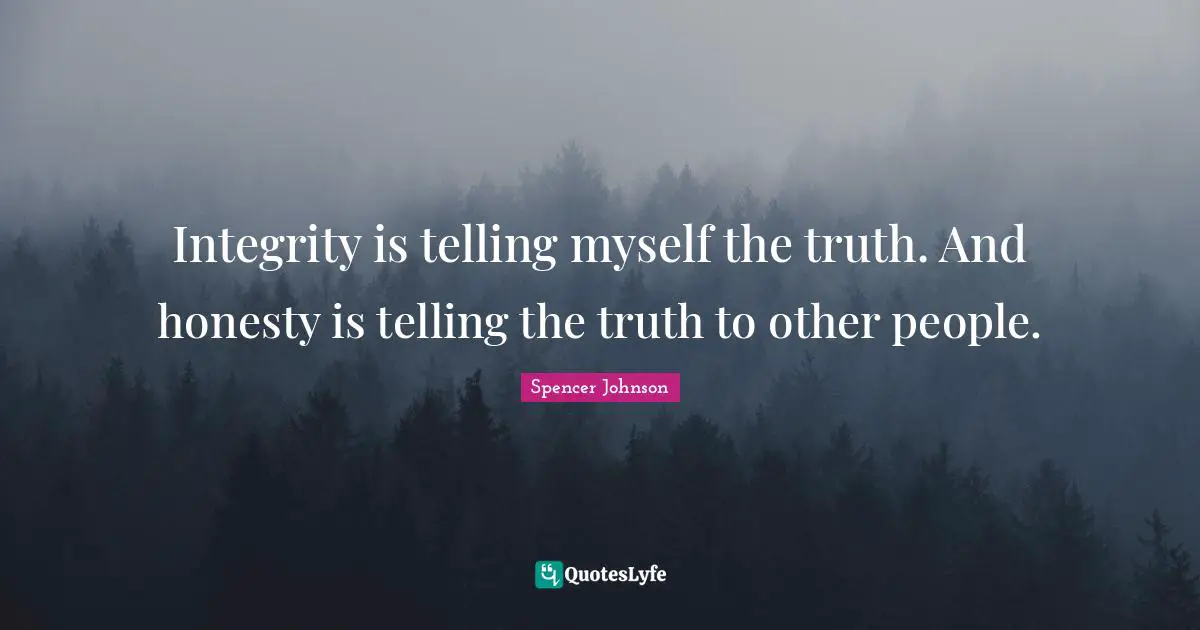 Truth Telling Quotes: "Integrity is telling myself the truth. And honesty is telling the truth to other people."