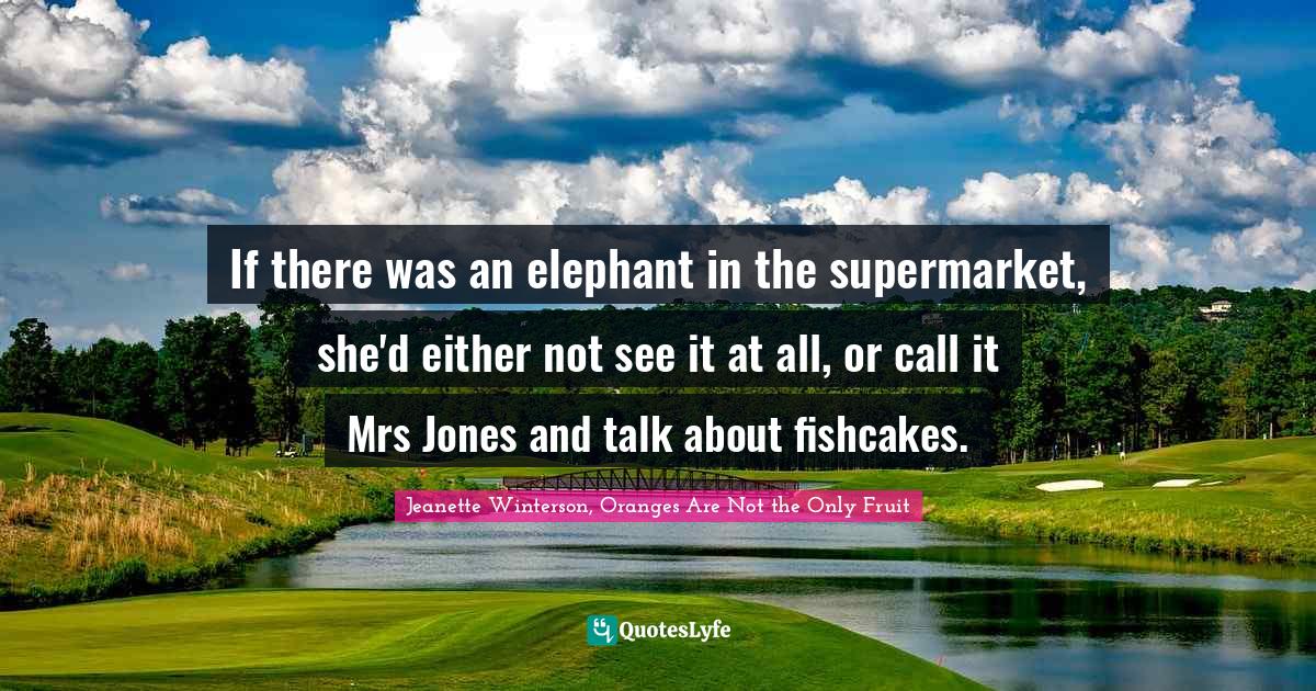If there was an elephant in the supermarket, she'd either not see it a