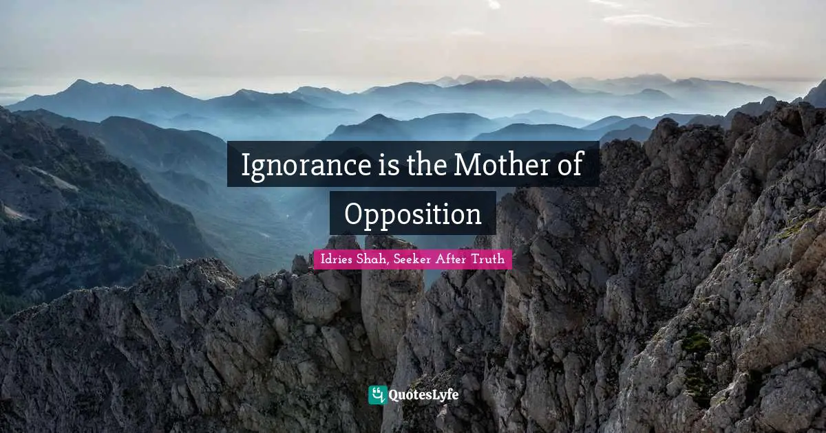 Ignorance is the Mother of Opposition
