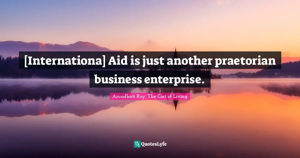 International Relations Quotes: "[Internationa] Aid is just another praetorian business enterprise."