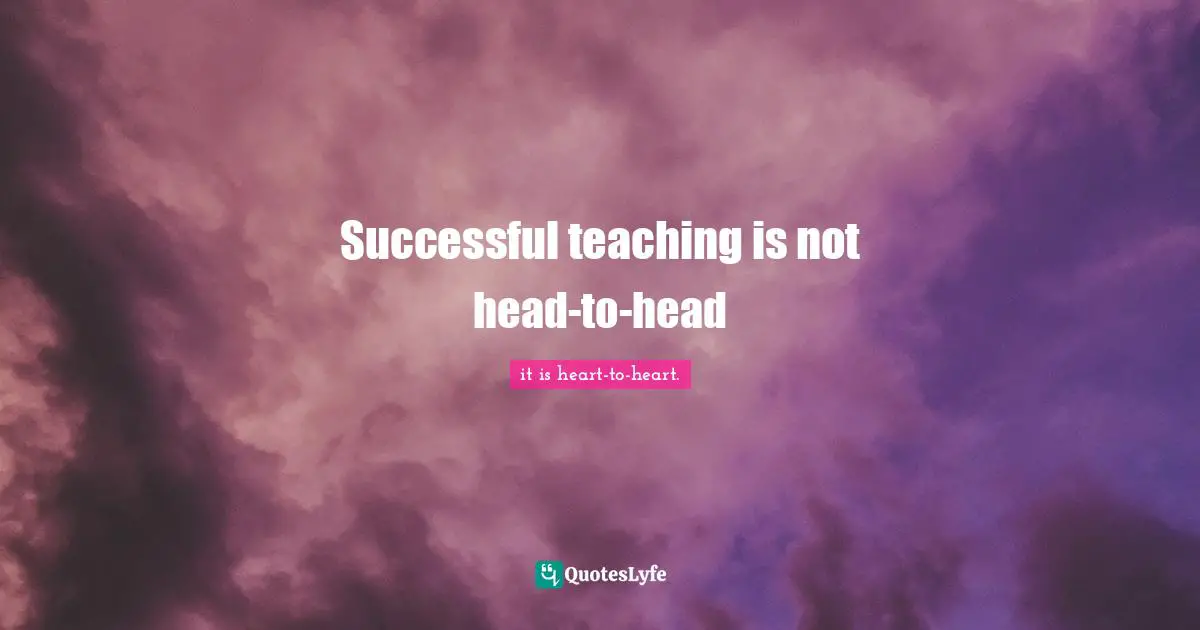 Successful teaching is not head-to-head