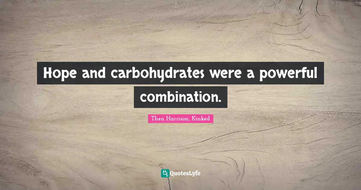 Hope and carbohydrates were a powerful combination.