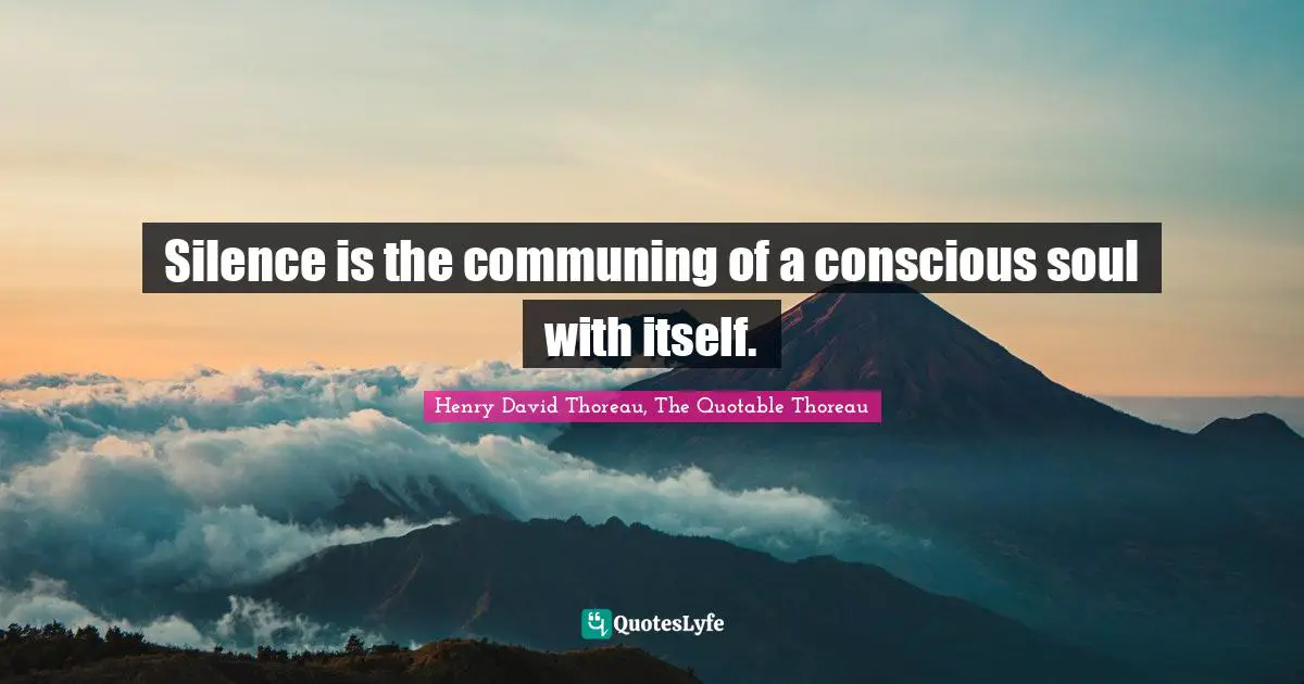 Silence is the communing of a conscious soul with itself.
