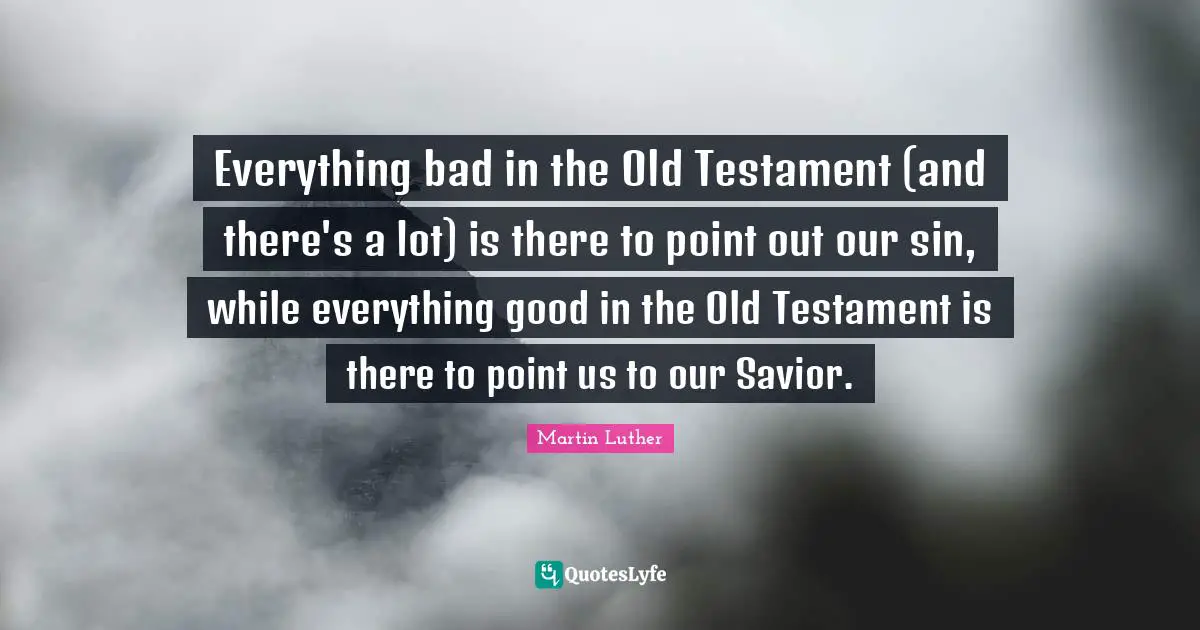 Everything bad in the Old Testament (and there's a lot) is there to point out our sin, while everything good in the Old Testament is there to point us to our Savior.