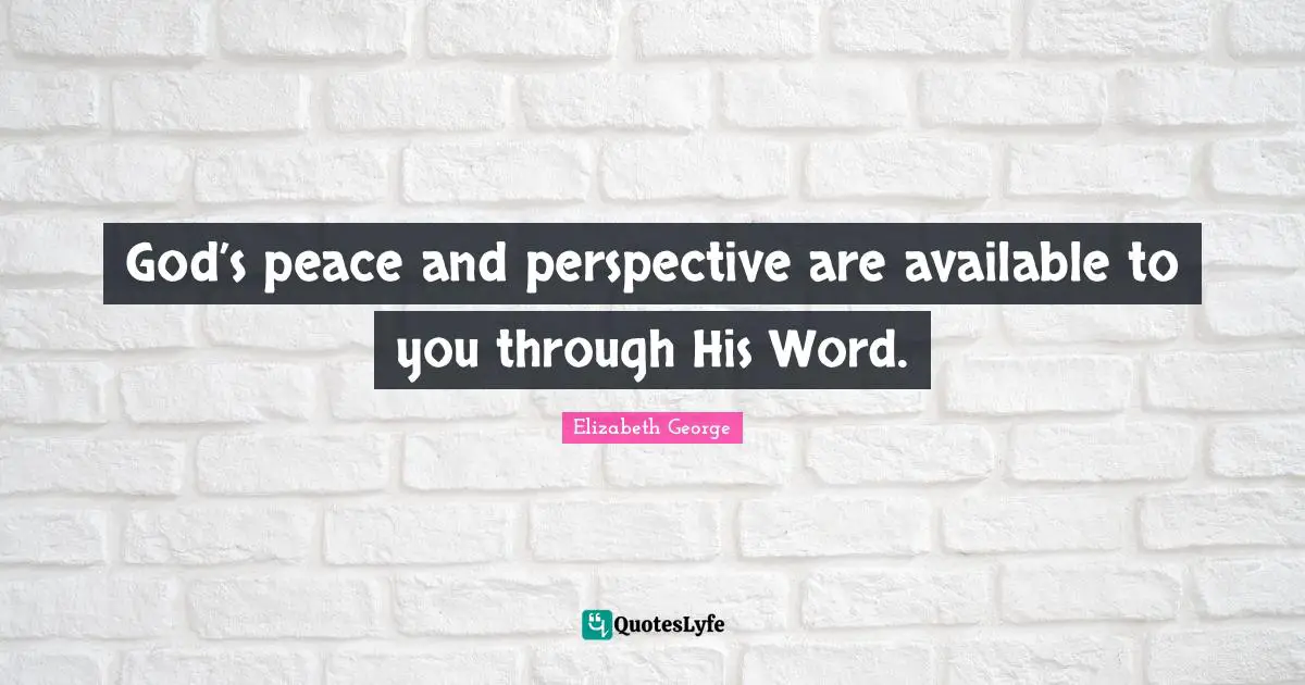 God’s peace and perspective are available to you through His Word.
