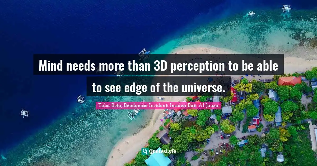 Mind needs more than 3D perception to be able to see edge of the universe.