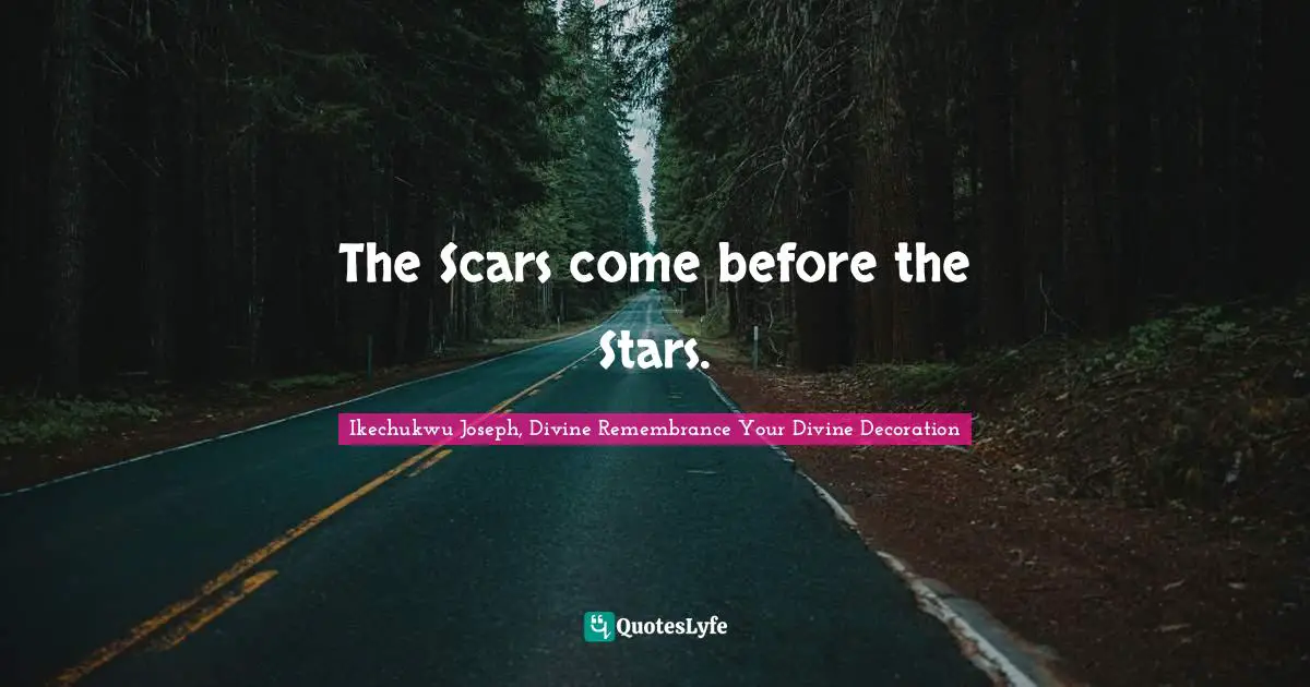 Remembrance Quotes: "The Scars come before the Stars."