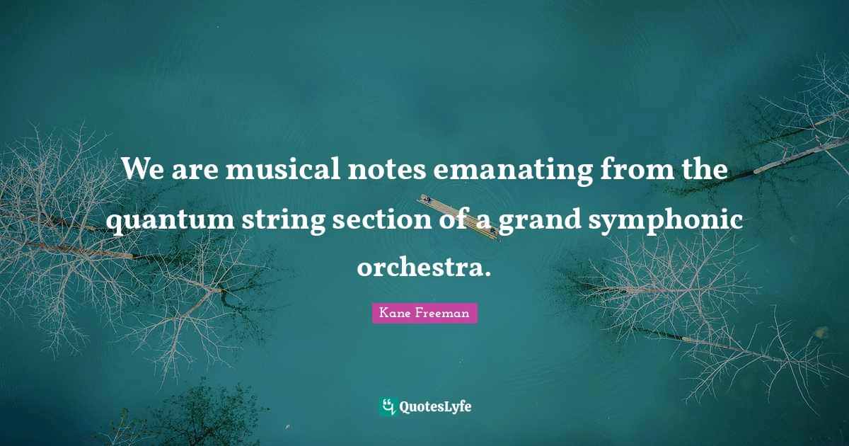 We are musical notes emanating from the quantum string section of a gr