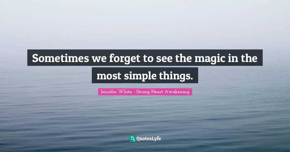 Sometimes we forget to see the magic in the most simple things.