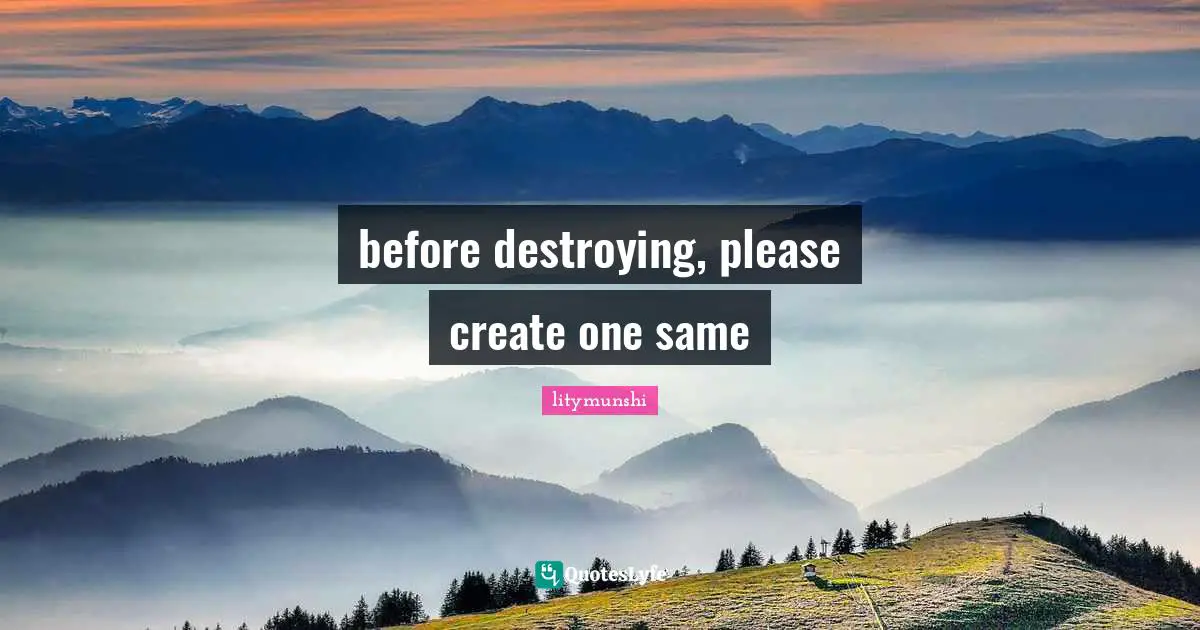 before destroying, please create one same