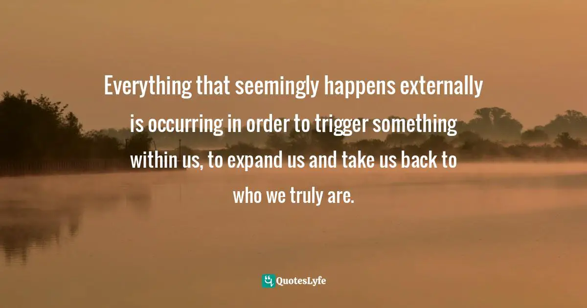 Anita Moorjani Quotes: "Everything that seemingly happens externally is occurring in order to trigger something within us, to expand us and take us back to who we truly are."