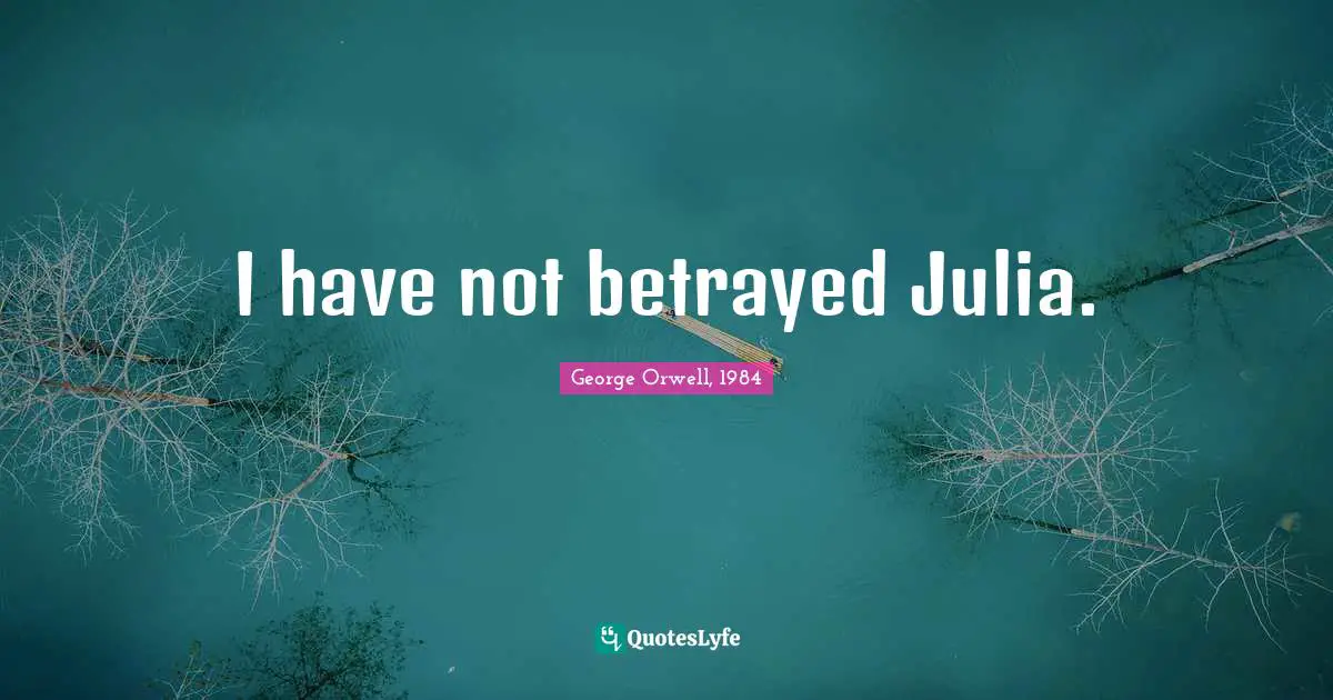 I have not betrayed Julia.
