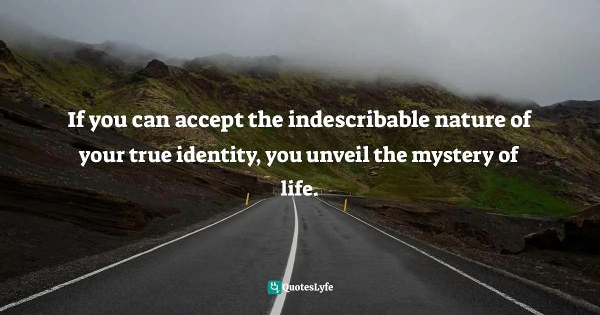 Akemi G, Why We Are Born: Remembering Our Purpose Through The Akashic Records Quotes: "If you can accept the indescribable nature of your true identity, you unveil the mystery of life."