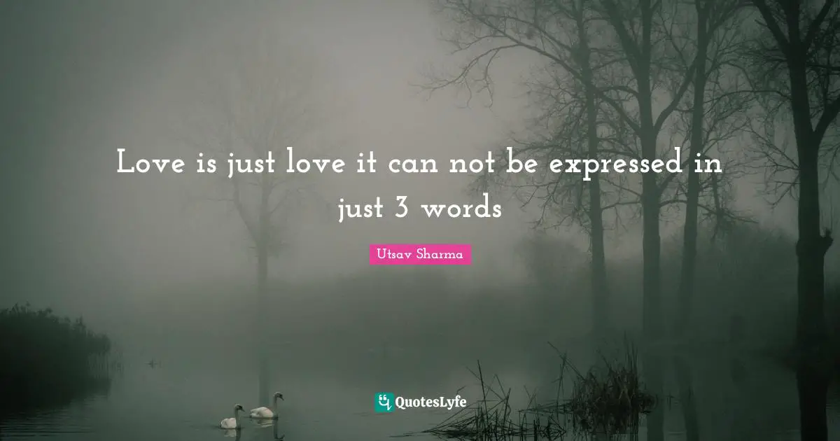 Love is just love it can not be expressed in just 3 words