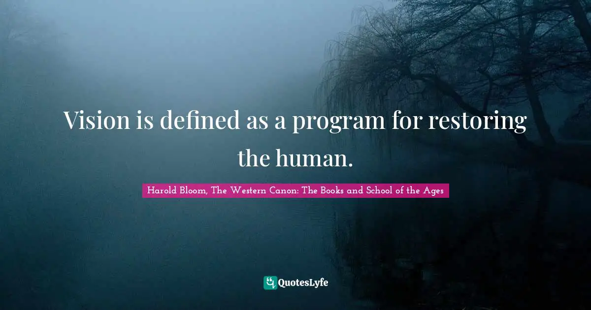 Vision is defined as a program for restoring the human.