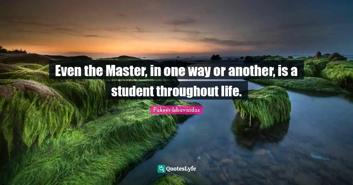Philosophical Reflection Quotes: "Even the Master, in one way or another, is a student throughout life."