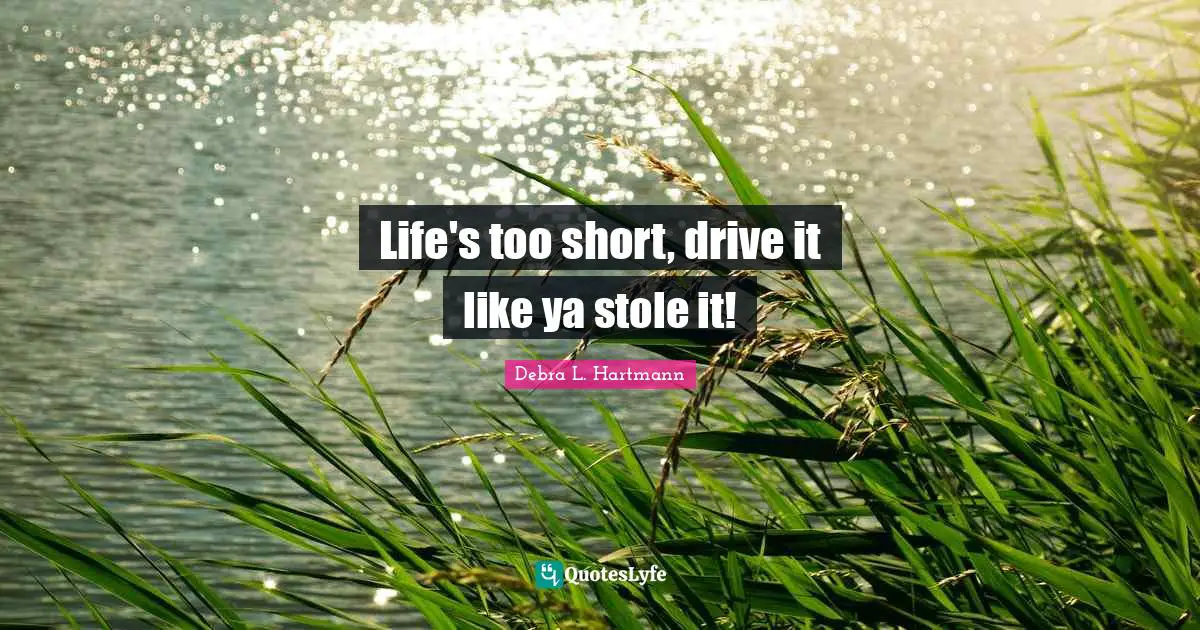 Life's too short, drive it like ya stole it!