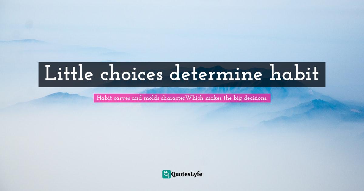 Little choices determine habit