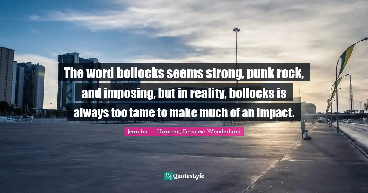 The word bollocks seems strong, punk rock, and imposing, but in reality, bollocks is always too tame to make much of an impact.