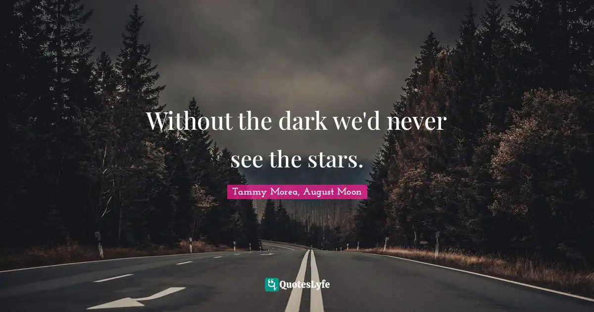 Without the dark we'd never see the stars.