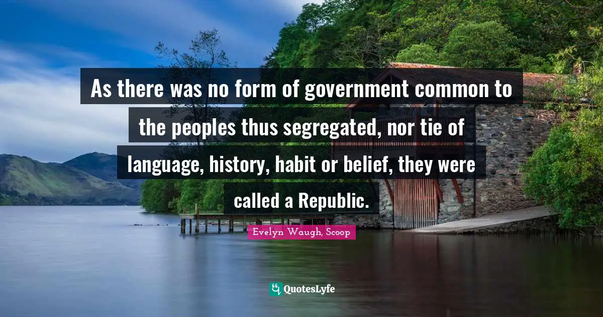 As there was no form of government common to the peoples thus segregated, nor tie of language, history, habit or belief, they were called a Republic.