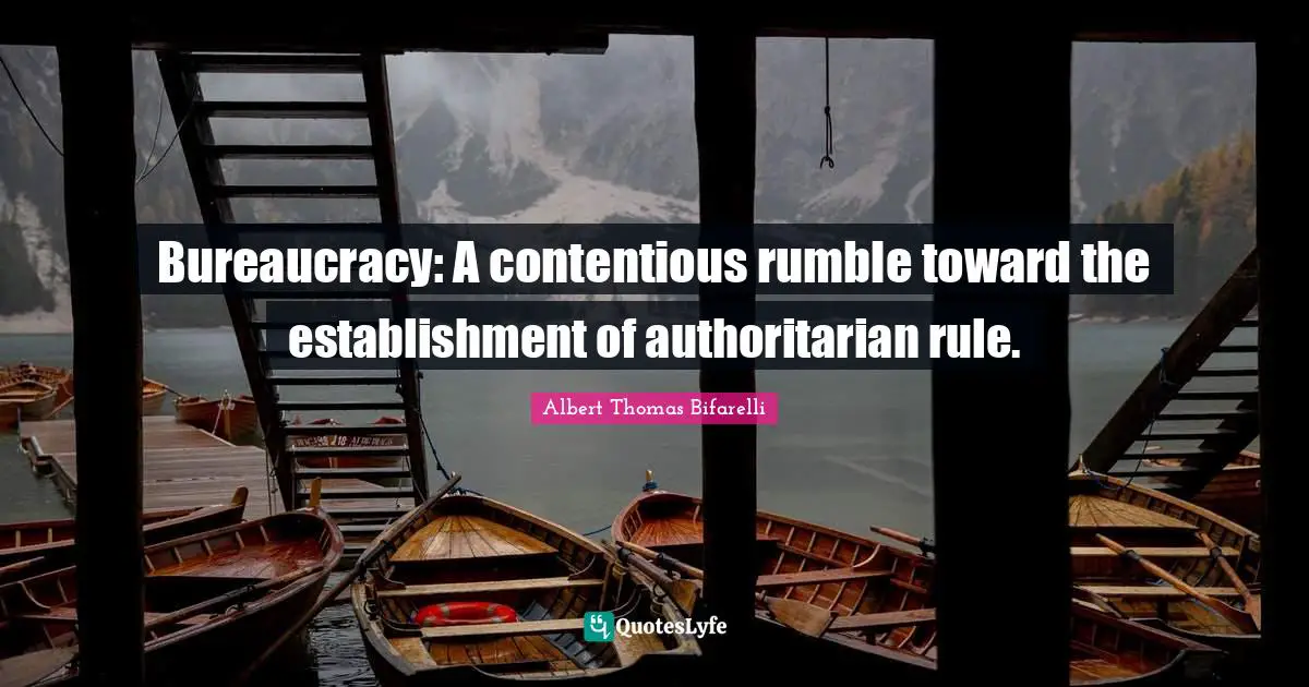 Bureaucracy: A contentious rumble toward the establishment of authoritarian rule.