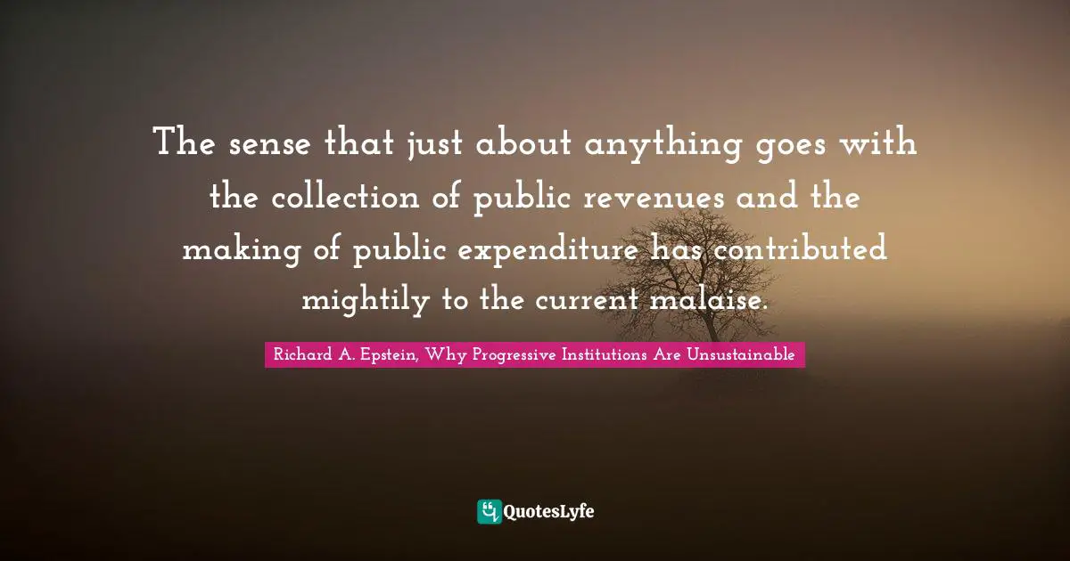 The sense that just about anything goes with the collection of public revenues and the making of public expenditure has contributed mightily to the current malaise.